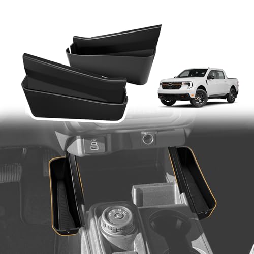 Muslogy for 2022 2023 2024 2025 2026 Maverick Center Console Shifter Storage Box ABS Material Console Side Organizer Left & Right 2PCS Set Compatible with Ford Maverick 2022-2026 - size: Console Side Organizer 2 PCS