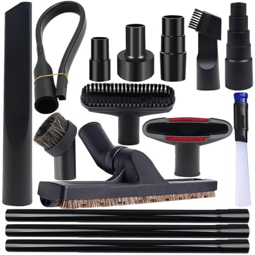 IN VACUUM 15 Pcs Universal Vacuum Attachments & Brushes for Shop Vac Accessories - 2 1/2" to 1 1/4" Hose Adapter for Shop Vac, 1 7/8" to 1" Vacuum Hose Adapter, 1 1/4" Shop Vacuum Cleaner Attachments