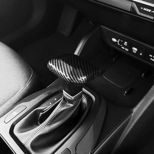 ABS Car Gear Shift Knob Cover Trim Shifter Lever Handle Protective Compatible with Kia Sorento 2024-2026,Kia Carnival 2025-2026,K4 2025-2026,K5 2025-2026 Accessories (Carbon Fiber Style) - color: Carbon Fiber Style