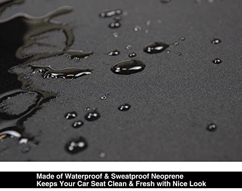 VSHIELD Waterproof Neoprene Car Seat Cover, Sweatproof Non-Slip Seat Protector, Universal Fit for Front Bucket or Rear Bench Seat of Cars, SUVs, Vans, Trucks, Compatible with Airbags and Armrests - color: Black
