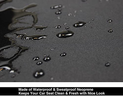 VSHIELD Waterproof Neoprene Car Seat Cover, Sweatproof Non-Slip Seat Protector, Universal Fit for Front Bucket or Rear Bench Seat of Cars, SUVs, Vans, Trucks, Compatible with Airbags and Armrests - color: Black