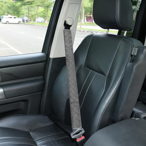 Amooca Soft Automotive Seat Belt Cover Seatbelt Shoulder Pad Neck Protector Cushions Universal Fit SUV Trucks Backpack Dark Grey Extra Long 25.6in - color: Dark Grey, size: 25.6in-1pc