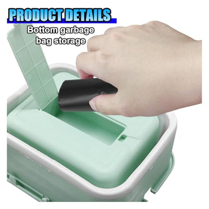 Car Trash Can, Collapsible Vehicle Garbage Bin with Handle, Leakproof Foldable Automotive Dustbin Car Storage Box, Universal Portable Trash Holder for Cars, SUVs and Trucks (Green) - color: Green