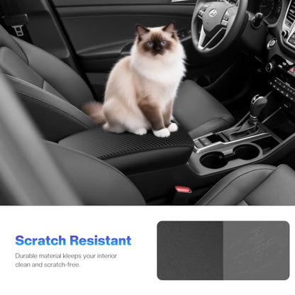 Autorder Center Console Cover for Nissan Sentra 2020 2021 2022 2023 2024 2025 Accessories Carbon Fiber Armrest Cover Anti-Scratch Middle Console Pad Leather Armrest Protector - size: 20-25 Nissan Sentra