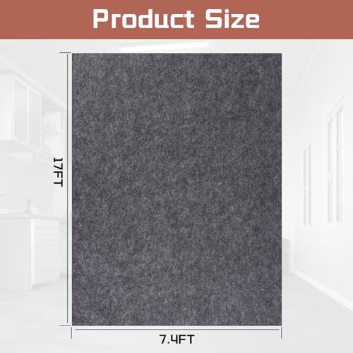 Garage Mats Oversize Garage Floor Paking Mat for Under Car, 7.4 x 17 Ft Non-Slip Gray Garage Flooring Carpets, Absorbent Oil Garage Parking Mat, Waterproof Mats - size: 7.4' x 17'