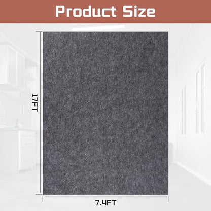 Garage Mats Oversize Garage Floor Paking Mat for Under Car, 7.4 x 17 Ft Non-Slip Gray Garage Flooring Carpets, Absorbent Oil Garage Parking Mat, Waterproof Mats - size: 7.4' x 17'