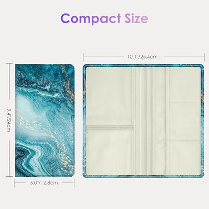 Car Registration and Insurance Holder，Colour Patterns Men Women Car License Document Registration and Insurance Card Holder - color: Blue Ocean