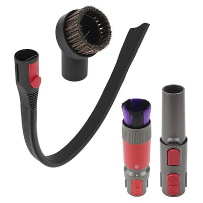 Leadaybetter Brushes & Attachments for Dyson V7 V8 V10 V11 V15 Gen5, Horsehair Vacuum Attachment, Traceless Dust Brush, Flexibible Suction Nozzles for Vacuum Cleaners