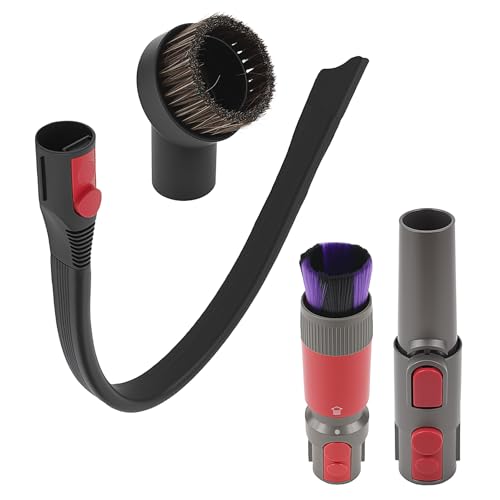 Leadaybetter Brushes & Attachments for Dyson V7 V8 V10 V11 V15 Gen5, Horsehair Vacuum Attachment, Traceless Dust Brush, Flexibible Suction Nozzles for Vacuum Cleaners