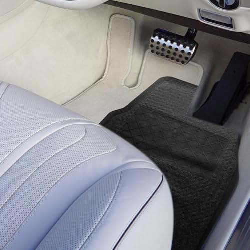 NUOBESTY Vehicle Foot Mats Car Floor Protection Mat 4pcs PVC Waterproof Non-Slip All-Season for Cars and Suvs