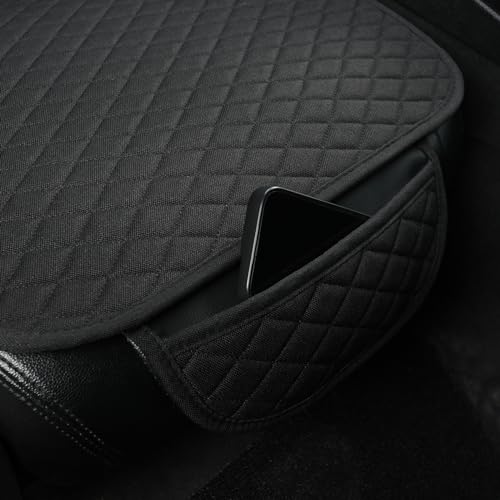 West Llama Linen Car Seat Covers,Bottom Seat Covers for Cars Include 1 Piece Front Driver Seat Pad Mat Universal Fits 90% Vehicles,SUVs,Cars,Sedans(1Piece-Black) - color: A-Black, size: 1 Front Bottom Seat Covers