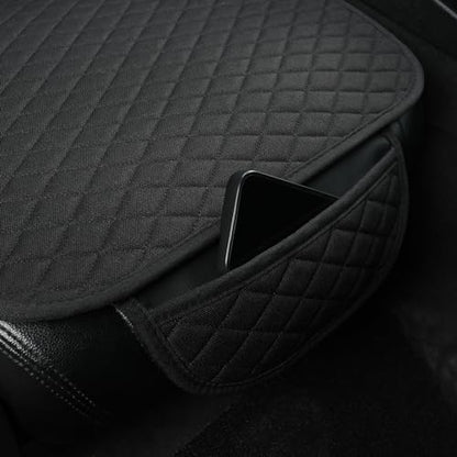 West Llama Linen Car Seat Covers,Bottom Seat Covers for Cars Include 1 Piece Front Driver Seat Pad Mat Universal Fits 90% Vehicles,SUVs,Cars,Sedans(1Piece-Black) - color: A-Black, size: 1 Front Bottom Seat Covers