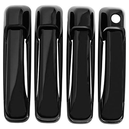 NewYall Gloss Black Exterior Door Handle Cover for Jeep Commander Grand Cherokee 2005-2010 for Ram 1500 2500 3500 2009-2018 Front Rear Left Driver Right Passenger Side