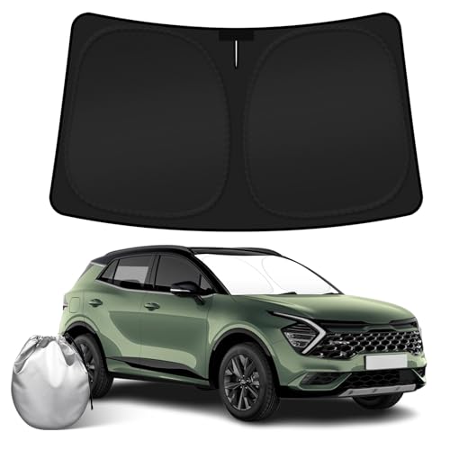 Car Windshield Sun Shade Compatible with 2023 2024 2025 2026 Kia Sportage NQ5 Accessories Foldable Front Window Sunshade Custom Windshield Cover Sun Visor Block UV Rays - size: For 2023-2026 Kia Sportage
