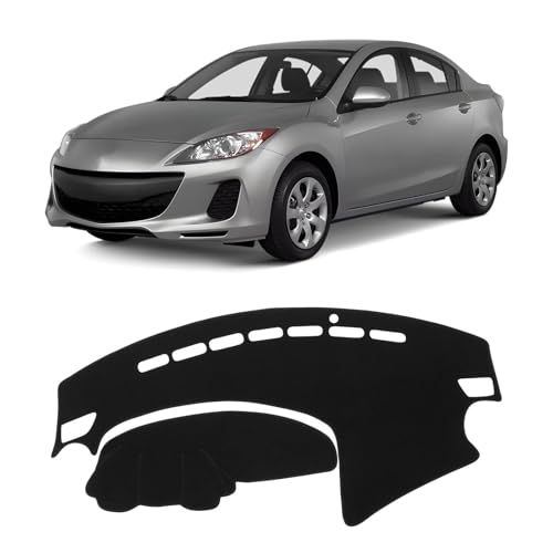 KUST Black Dash Cover for 2010 2011 2012 2013 Mazda3 Non-Slip Dashboard Cover Polyester Center Console Dash Cover Interior Accessories for Mazda3 Custom Fit Dash Mat Car Dash Protector No Glare - size: Mazda3 10-13(black)