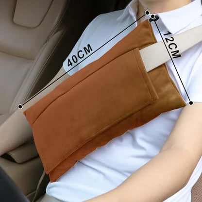 Super Soft Seatbelt Pillow, Seat Belt Pillow for Mastectomy Post-Surgery, Seat Belt Cushion for Heart Surgery Recovery, Hysterectomy Abdominal Incision Recovery Seatbelt (Pumpkin, Large) - color: Pumpkin