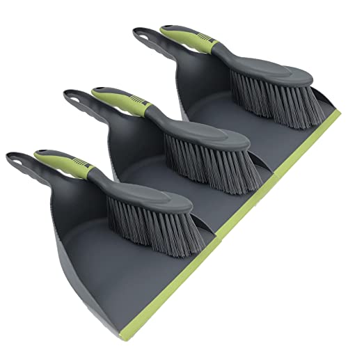 Dust Pan Broom Dustpan Brush - Dust Pans with Brush, Hand Broom and Dustpan Set, Handheld Broom and Dustpan Set, Used to Clean Floors, Tables, Animal Cages, PET Fiber Bristles (3pcs) - size: 3set
