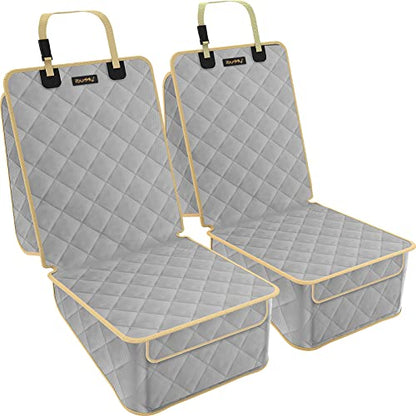 Dog Seat Cover for Front Seat Waterproof Front Seat Cover Protects Seats from Hair, Dirt, and Liquid Messes Scratch Proof Nonslip Bucket Seat Cover for Pet of Cars,Trucks and SUVs - color: GREY