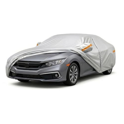 6 Layer Heavy Duty Car Cover Custom Fit for Toyota Corolla 2000-2025, Honda Civic 1991-2026, Waterproof All Weather Car Tarp Outdoor Protection with Cotton Lining - size: Toyota Corolla, Honda Civic