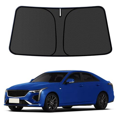 Customized Windshield Sun Shade for Cadillac CT4 2020-2025 Blocks UV Rays Accessories,1:1 Tailored Foldable Thickened Wear-Resistant Front Window Sunshade Visor,Keeps Your Car Cooler - size: For Cadillac Ct4 2020-2025