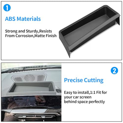 Compatible with BMW 3 Series Center Console Organizer,Behind 12.3" Touchscreen Dash Console Organizer for 3 Series G20 2023-2024/4 Series G22 2024,BMW Dash Storage Box Tray,Matte Black - size: G20 G22 Dashboard Organizer