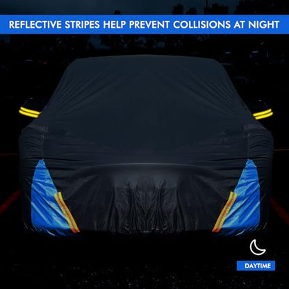 Car Cover Waterproof All Weather, 6 Layers Outdoor Full Exterior Cover Rain Sun UV Snowproof Protection with Zipper Cotton, Mirror Pocket for Dodge Ram - style: Dodge Rams