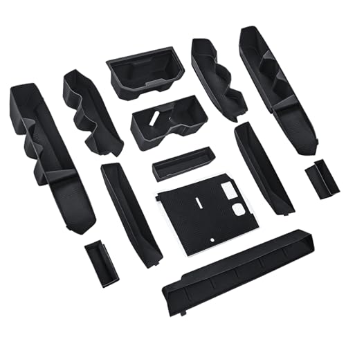 Interior Silicone Liner Insert Custom Fit for Tacoma 2024-2026, Silicone Organizer Tray for Tacoma Gen 4th Double Cab only - Fully Covered - for Tacoma Accessories - color: Black, size: for Tacoma Gen 4th (2024-2026) & Crew Cab