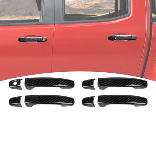 for Colorado Door Handle Cover Trim for Chevy Colorado/GMC Canyon 2014-2022 Black Carbon Fiber Exterior Accessories 4pcs - color: Gray