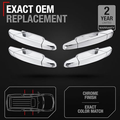 Exterior Front/Rear Driver & Passenger Door Handle - Compatible with 2007-2013 Chevy Avalanche, 07-14 Silverado 1500, 2500, 3500, Suburban, Tahoe; 07-14 GMC Sierra 1500, 2500, 3500, Yukon XL, 2273872 - size: Front & Rear Right Passenger & Left Driver Side