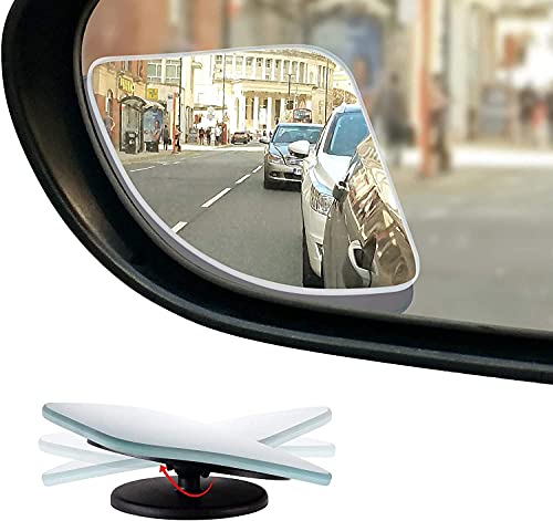 Verivue 2.5-Inch Fan-Shaped Blind Spot Mirrors for Cars, Universal Fit, HD Convex Wide Angle, Stick-On Frameless Side Mirror Blindspot, Adjustable Design Blind Spot Mirrors 2-Pack - size: Fan Shaped