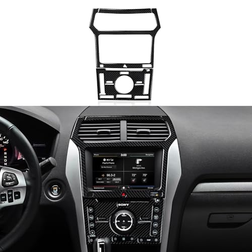 Car Central CD Panel Sticker Carbon Fiber Decal Interior Trim Cover for Ford Explorer Sport 2010-2015 Accessories (A) - color: CD Panel a