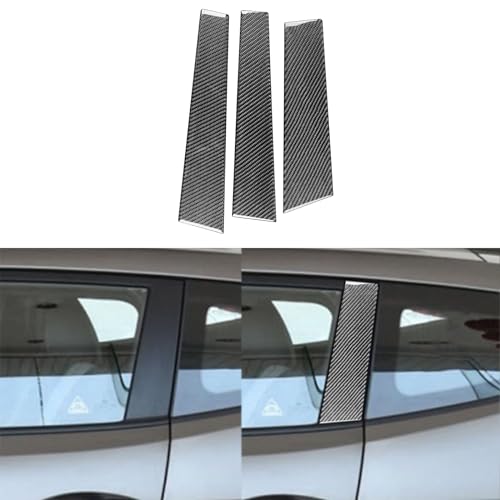 NVCNX Real Premium Carbon Fiber Compatible with Hyundai Veloster 2012 2013 2014 2015 2016 2017 Accessories Car External Window B Pillar Post Cover Exterior Trim - color: Window B Pillar