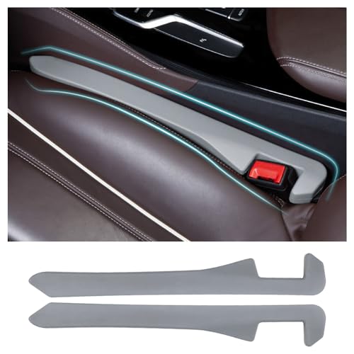 Junecarp Car Seat Gap Filler 2 Pack,Flexible Car Gap Filler Organizer to Impede Items from Dropping,Essential Interior Car Accessories Seat Gap Plug Perfectly Fits Car Gap (Gray) - color: Gray/2pcs