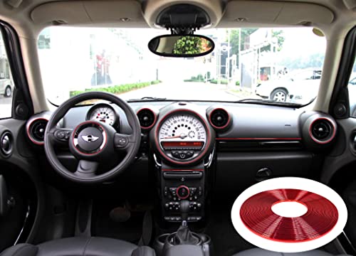 Chrome Red Car Motor Bike Self-Adhesive Exterior and Interior Molding Trim Universal Dashboard Bumper Window Door Body Side Decorative Strip Scratch-Proof (Width: 1/4 inch (6mm), 16Ft) - size: 16Ft, style: Width: 1/4 inch (6mm)