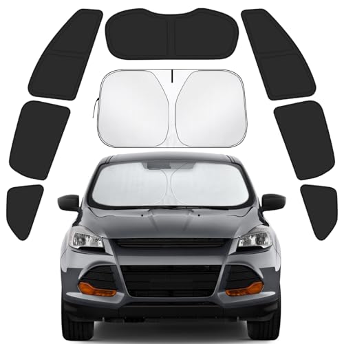 Car Window Shades for Ford Escape 2013-2019 Accessories - Full Set 8PCS Side Window Sunshades with Memory Frame & Blackout Fabric, Privacy UV Shield for Camping/Travel - size: Fit for Ford Escape 2013-2019