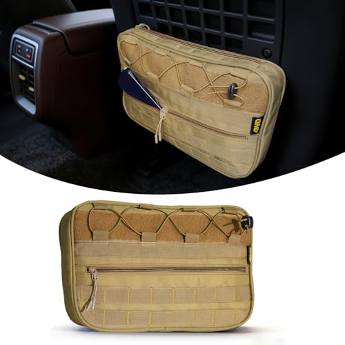 Car Storage Organizer Compatible with 2021-2025 Ford Bronco 2/4 Door, Heavy Duty Rattle-Free Backseat Tactical Seat Storage Bags, No-Drill 600D Oxford Anti-Clutter Gear-Brown - color: Brown, size: Big