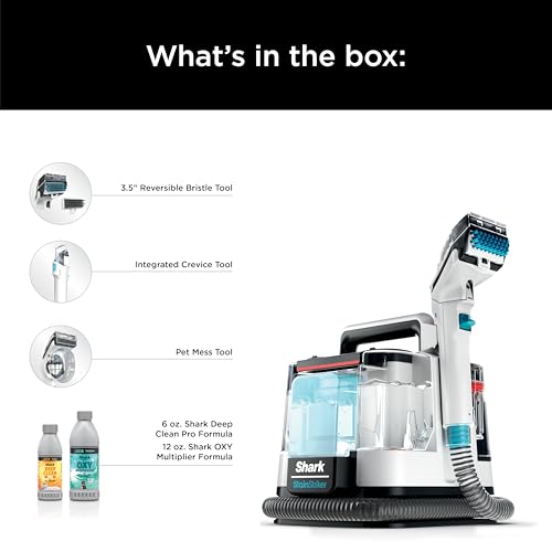 Shark StainStriker Portable Carpet, Upholstery & Area Rug Cleaner with Pet Mess Extractor, Stain & Odor Remover, Perfect for Car Interiors, White, PX201 - style: StainStriker