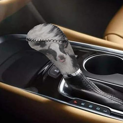 Jeiento Cow Auto Gear Shift Accessories Black White Cow Shift Knob Cover Universal Fit Most Vehicles,Non-Slip Soft Auto Shift Handbreak Protector Covers - color: Cow