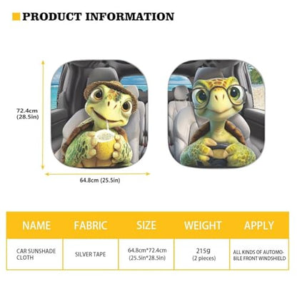 AFPANQZ 3D Sea Turtle Design Car Windshield Sun Shades Sunshades Rectangle UV Protection Foldable Sun Blocks Universal Fit for Auto Car Vans 28.5"x25.5" - color: 3D Sea Turtle Design