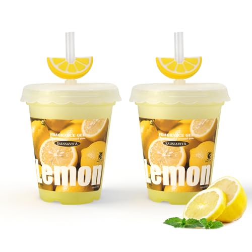 Diffusers for Home Lemon Scent 2 Pack, Bathroom Diffuser Cute Fruit Cup Shape for Office, Air Freshener Diffuser Gel Leak-Proof Car & Room, Bathroom Scent Diffuser Gift for Friends and Family - color: Lemon