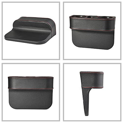 Black Multifunctional Car Cup Holder Car Seat Organizer Gap Filler Bottle Phone Storage Organizer - color: Black