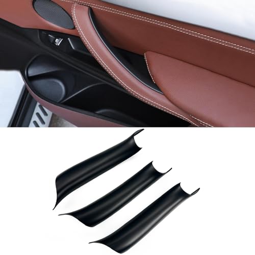 3PCS Car Door Handle Cover Fit for BMW X5 E70 F15 F85 2007-2018, X6 E71 F16 F86 2008-2019 Interior Door Pull Handles Protective Decorate Covers (F15 F16 Black) - color: F15 F16 Black