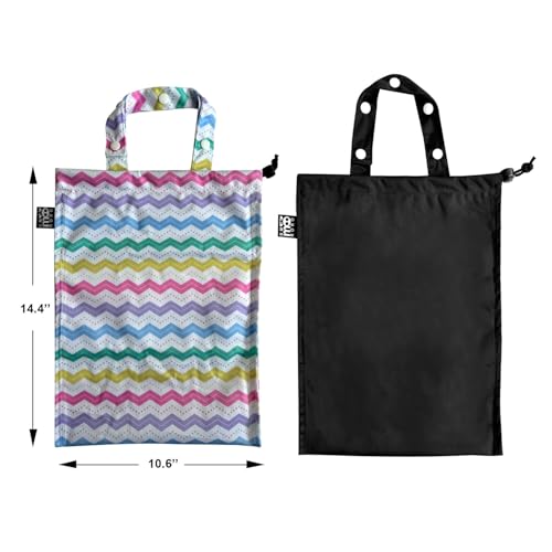 2 Pack Leakproof Car Trash Bags Detachable Waterproof Garbage Bags with Drawstring Hanging Organizer for Back Seat & Travel Black - color: Color Wave & Black
