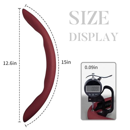 Car Steering Wheel Cover Leather Snap On 3Pcs Set Non-Slip Protector Wrap Steering Wheel Accessories 14.5-15 inch Universal Wine Red - color: Wine Red