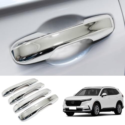 Car Accessories Exterior Door Handle Cover Trim Without Smart Holes Compatible with Honda CR-V CRV 2023 2024 2025 2026 (Chrome) 4PCS ABS - color: Chrome