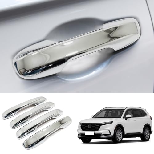 Car Accessories Exterior Door Handle Cover Trim Without Smart Holes Compatible with Honda CR-V CRV 2023 2024 2025 2026 (Chrome) 4PCS ABS - color: Chrome