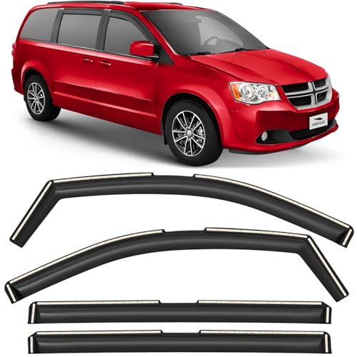 Voron Glass in-Channel Extra Durable Rain Guards for Dodge Grand Caravan 2008-2020, Window Deflectors, Vent Window Visors, 4 Pieces - 200506 - color: For Grand Caravan 08-20