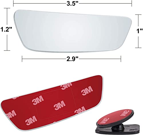Verivue 3.5-Inch Rectangular Blind Spot Mirrors for Cars, Universal Fit, HD Convex Wide Angle, Stick-On Frameless Design, Adjustable Blindspot Mirror for Car Side Mirrors, 2-Pack - size: Rectangle