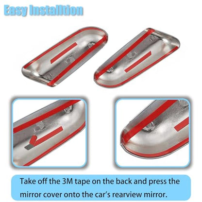 AUCERAMIC Chrome Plated Mirror Covers Caps Compatible with 2009-2014 Ford F150 2 Door 4 Door Side View Mirror Back Cover Cap Overlay - style: 2009-2014 F-150 Mirror Cover