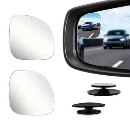 2 PCS Car Blind Spot Mirror, HD Frameless Convex Glass Angle Adjustable, Self-adhesive Back Auxiliary Reverse Mirror Wide Angle Side Mirrors Universal Car Exterior Accessories (Wedge) - size: Wedge